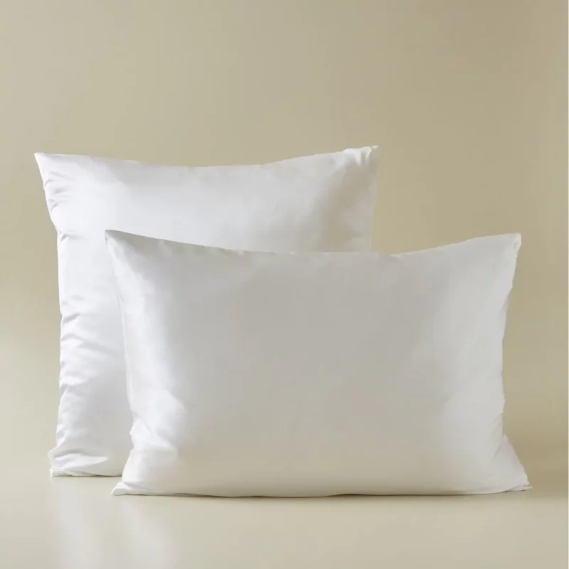 Taie d'oreiller en soie Blanc saline
