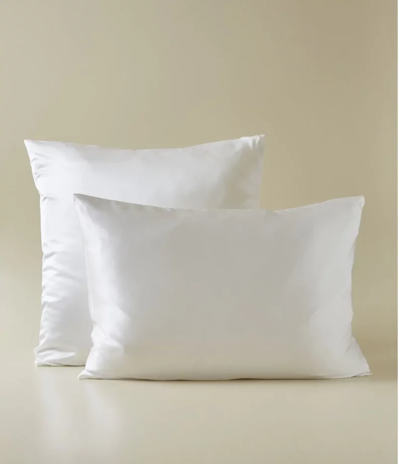 Taie d'oreiller en soie Blanc saline